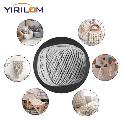 چین تولید کننده مواد ردیف طناب های پنبه ای سفارشی 3 میلی متر ضخیم خاکستری طبیعی طناب های پنبه ای