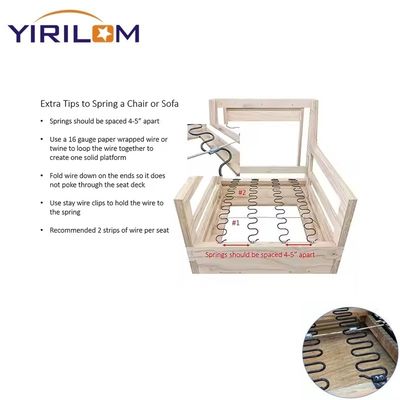 فنر زیگزاگ سینوسی مبل از جنس فولاد کربن بالا 3.8 میلی‌متری برای مبل