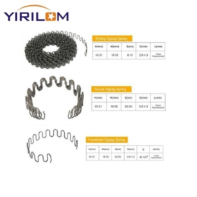 1.8mm-4.0mm قطر سیم رنگ سیاه عمده فروشی مبل زیگ زگ بهار برای مبل