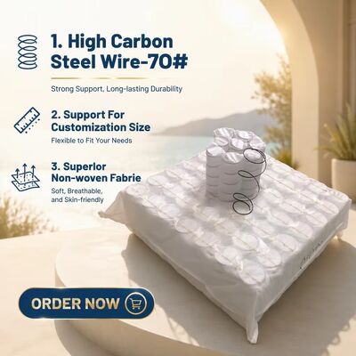 سیم فولادی با مقاومت بالا 2.0 میلی‌متری، فنر کویل جیبی مستقل با اندازه قابل تنظیم برای کوسن مبل لوکس