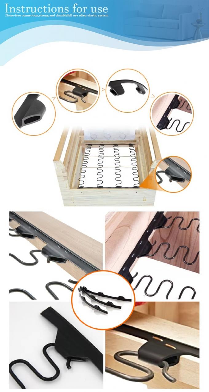 عمده فروشی لوازم جانبی مبلمان قاب مبل بست پلاستیکی گیره نوار برای فنرهای زیگزاگ 4